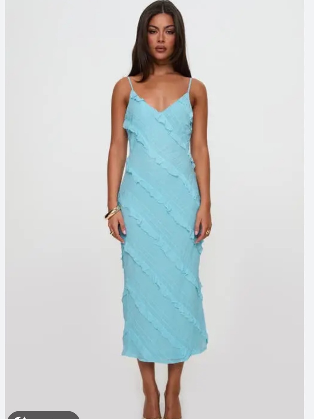 Princess Polly Lars Ruffle Trim Midi Slipdress